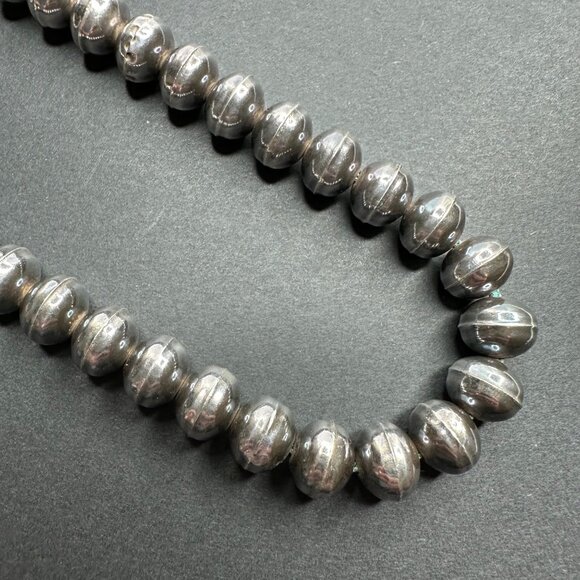 Sterling Silver Beaded Desert Pearls Necklace Vintage 24" Southwestern - Picture 5 of 11